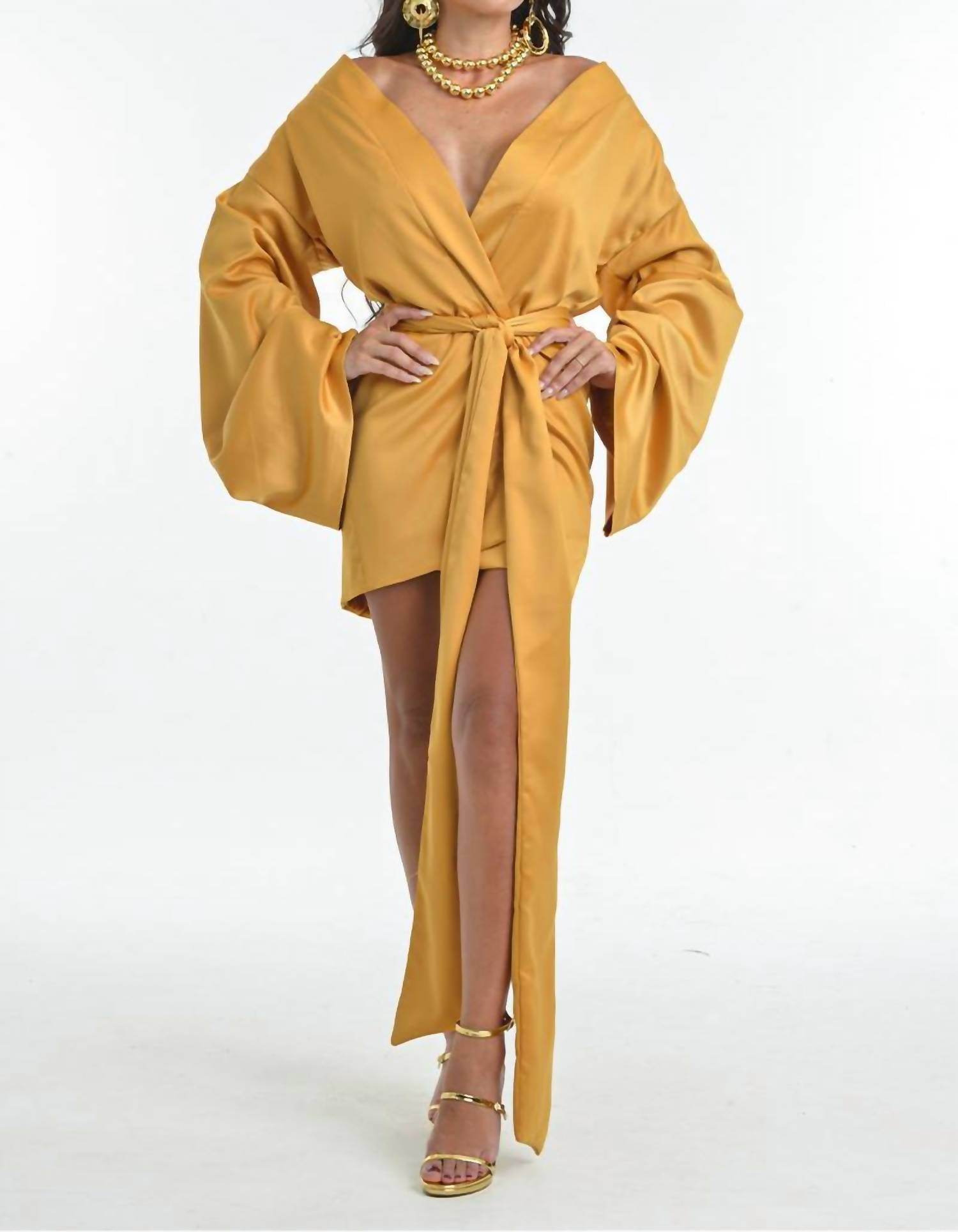 Steffany Milano - Golden Empress Wrap Dress - Rack Hunt