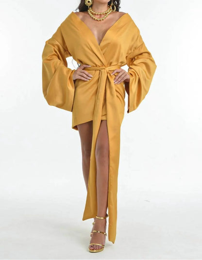 Steffany Milano - Golden Empress Wrap Dress - Rack Hunt