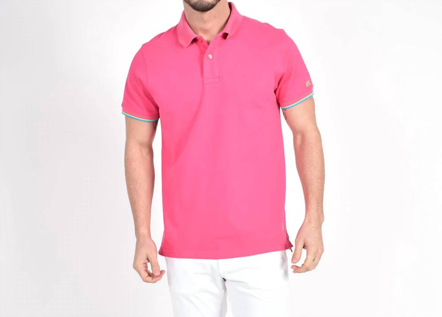 Double Sided Multi Colored Striped Collar Polo