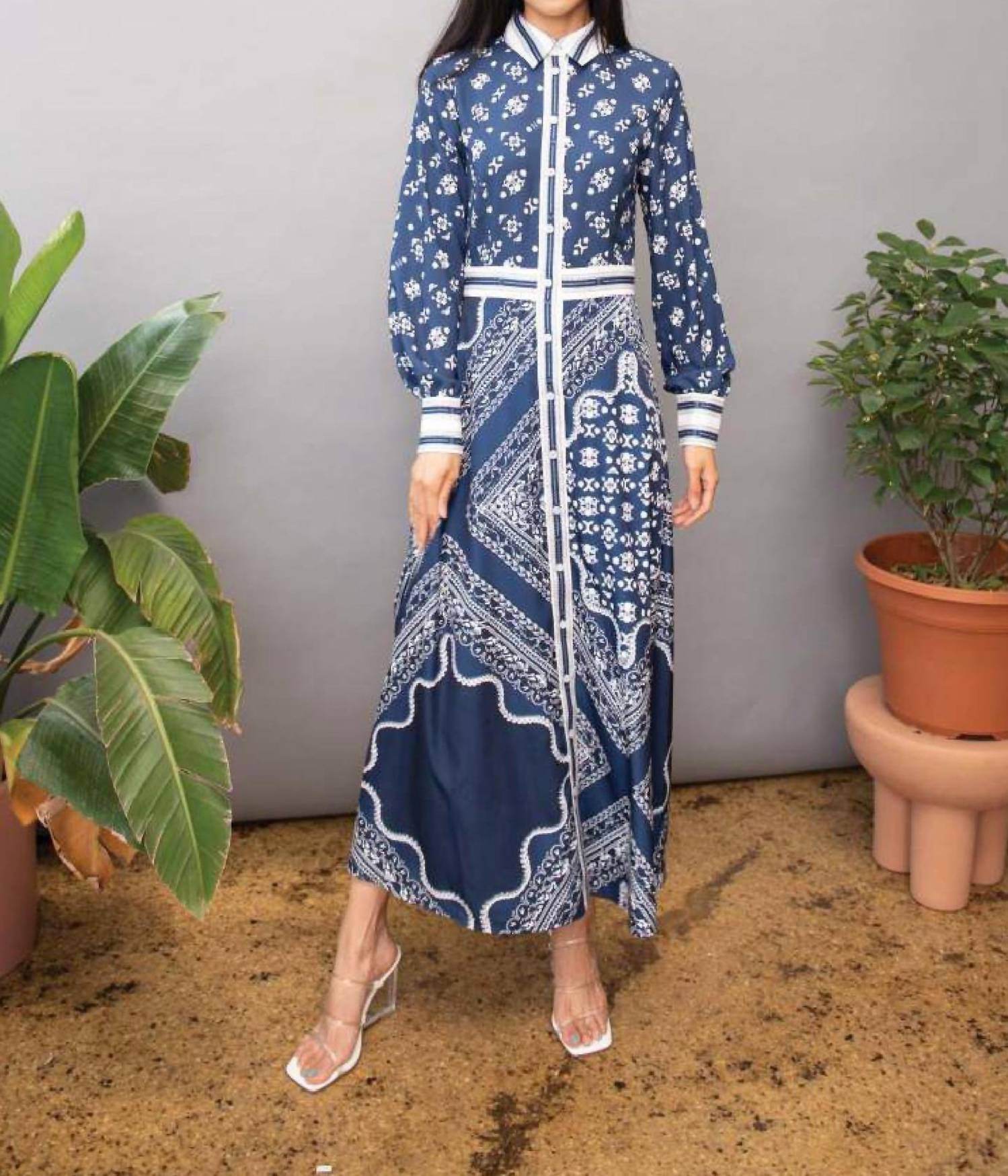 NNA - Essie Navy Print Dress - Rack Hunt -