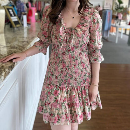 The Secret Garden Smocked Mini Dress