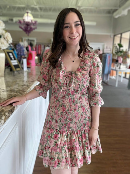 The Secret Garden Smocked Mini Dress