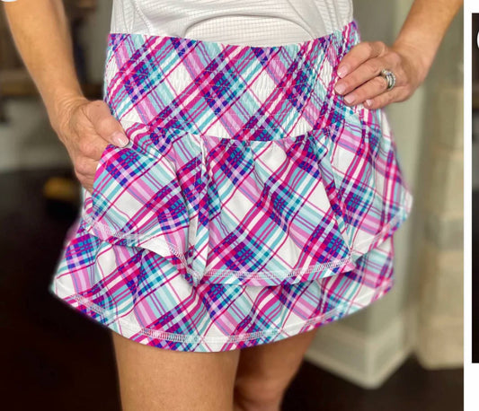 Ruffle Plaid Skirt