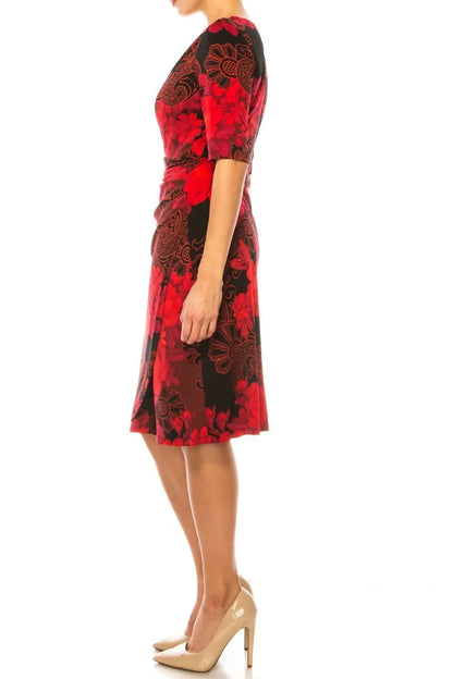 Connected Apparel - Floral 3/4 Sleeve Sheath Dress - Rack Hunt