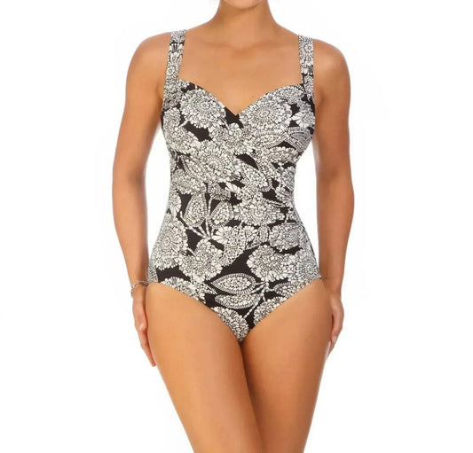 Shape Solver - Lady Lace Surplice One Piece Swimsuit - Rack Hunt