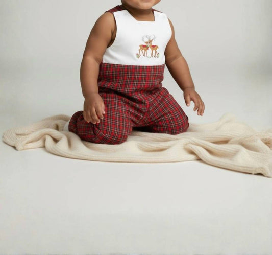 Reindeer On Plaid John John Jumpsuit