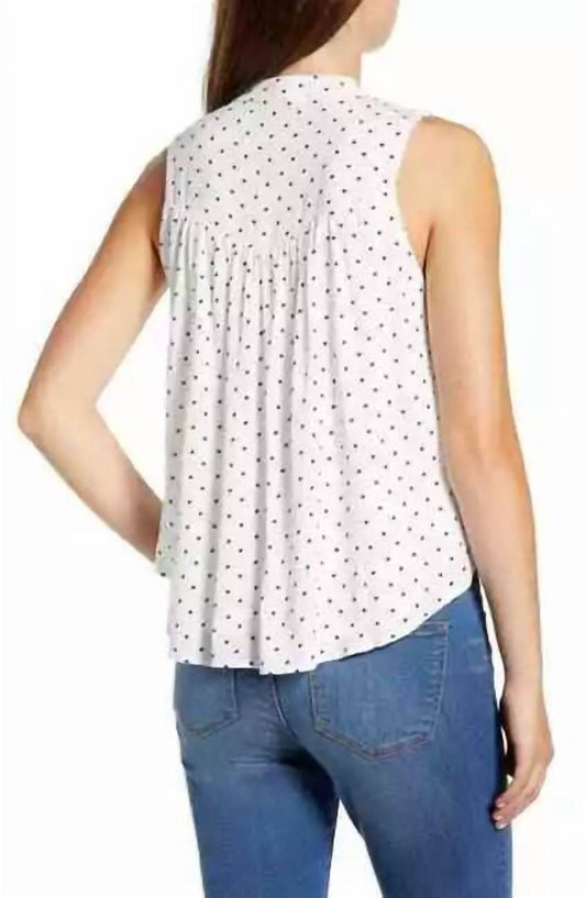 Gibson - Women’s Tie Neck Woven Polka Dot Top - Rack Hunt -