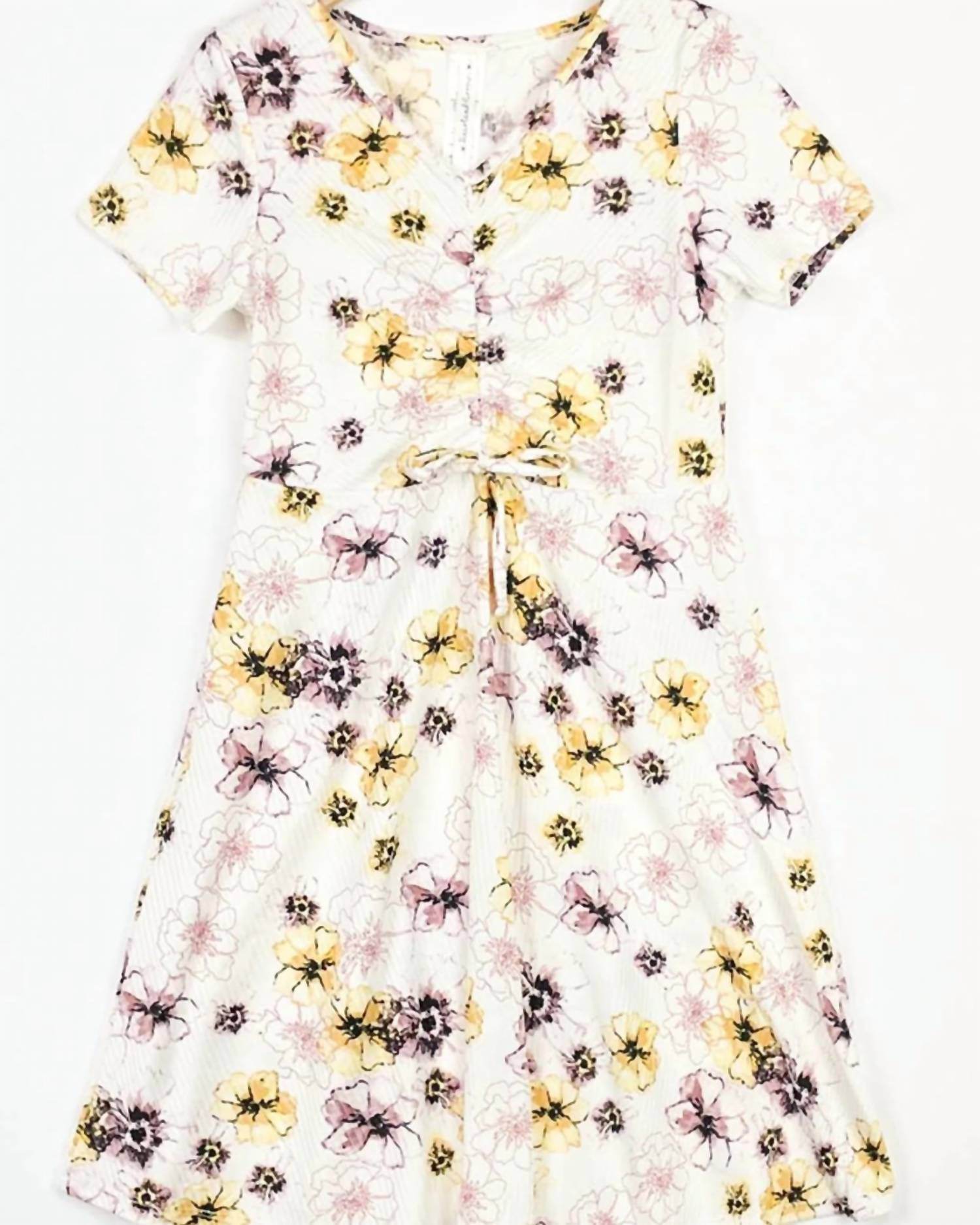 Heart and Arrow - Girls' Ruched Front Floral Dress - Rack Hunt -