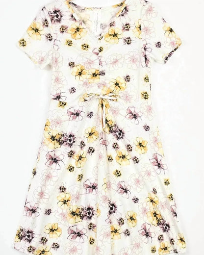 Heart and Arrow - Girls' Ruched Front Floral Dress - Rack Hunt