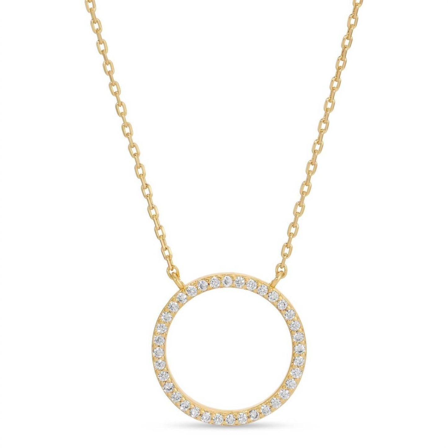 Splendid Iris - Women's Open Pave Circle Pendant Necklace - Rack Hunt -