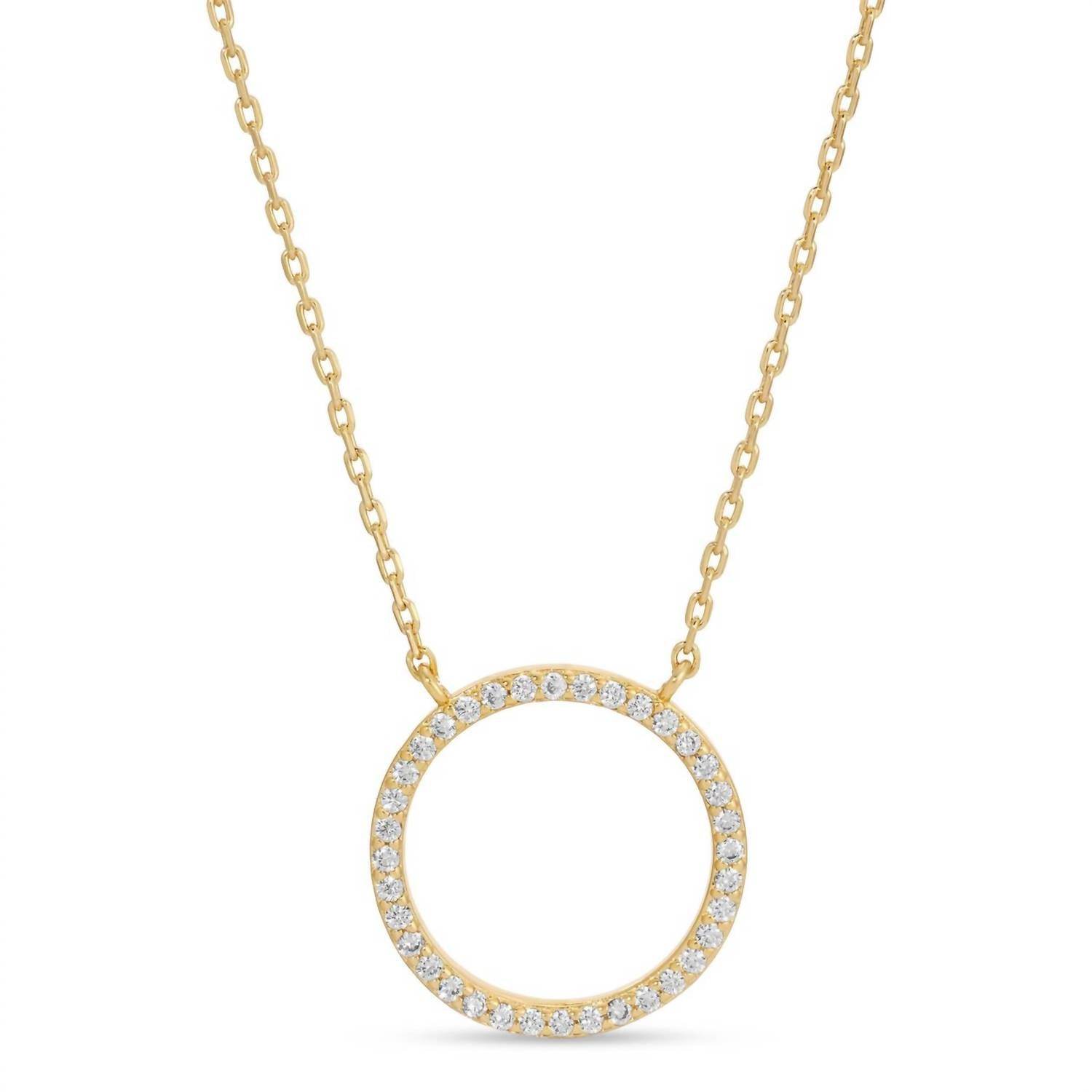 Splendid Iris - Women's Open Pave Circle Pendant Necklace - Rack Hunt -