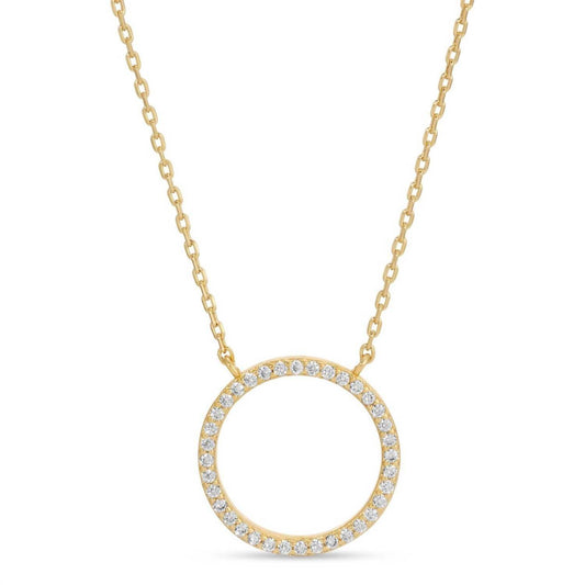 Splendid Iris - Women's Open Pave Circle Pendant Necklace - Rack Hunt -
