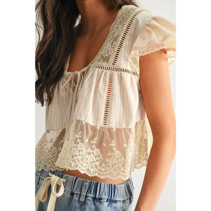 Lace Trim Blouse