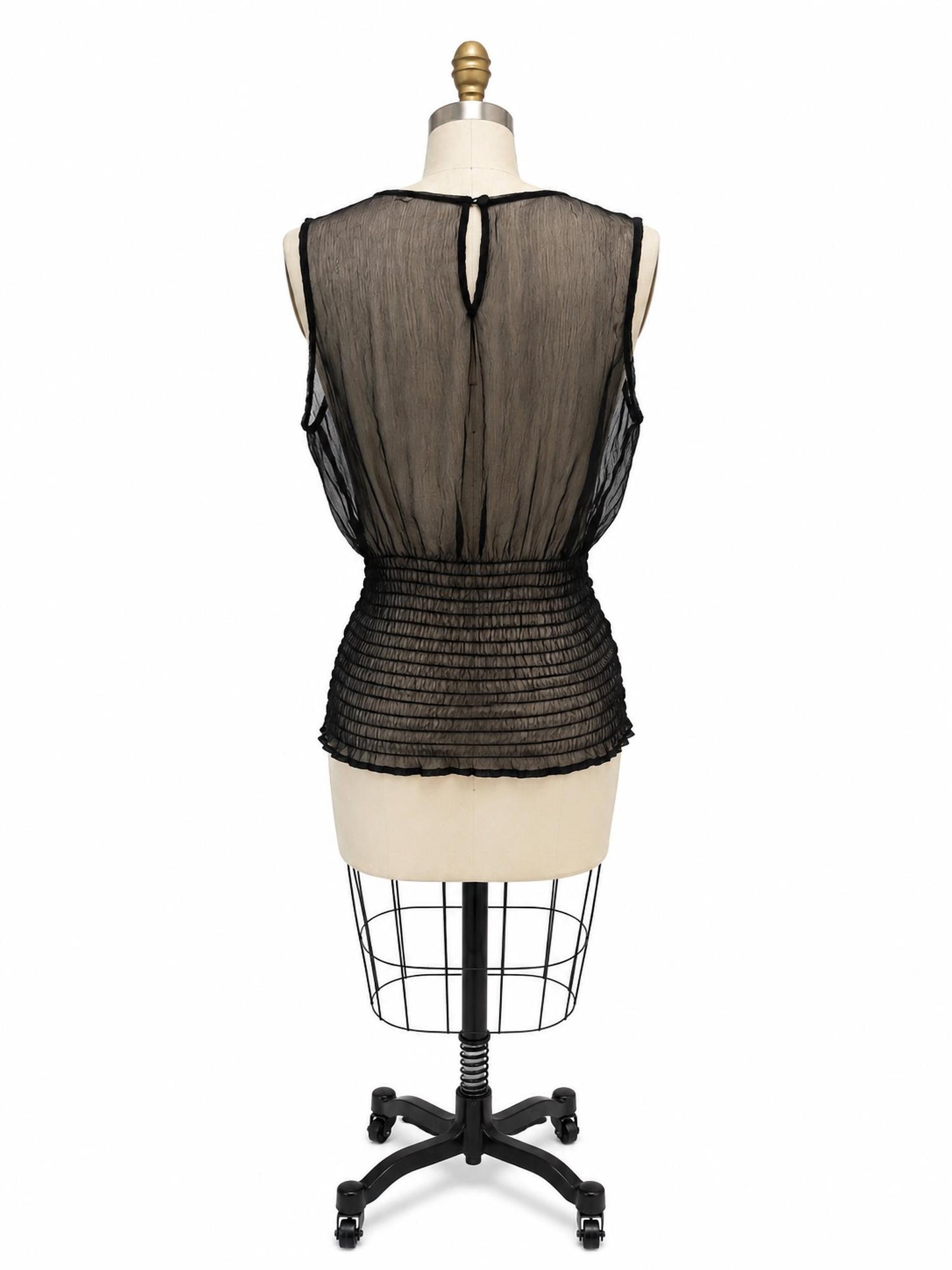 Waist Rouching Sheer Tank Top