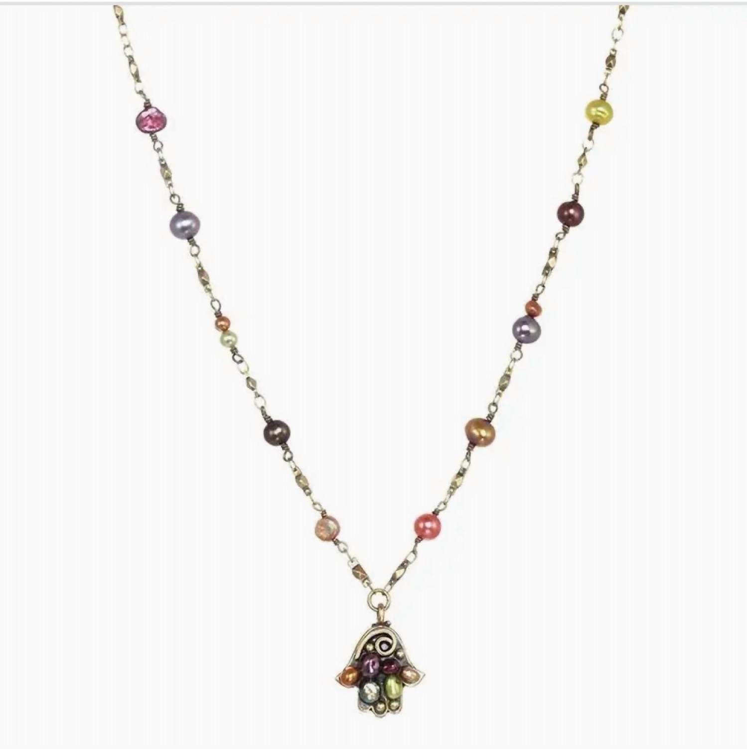 Michal Golan - Sunset Small Heart Hamsa Necklace - Rack Hunt