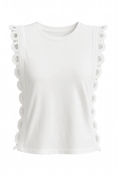 Women's Ryder Eyelet Scallop Ruffle Sleeve Top