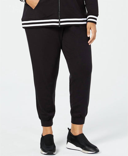 Women's Ribbed Varsity Stripe Joggers - Plus