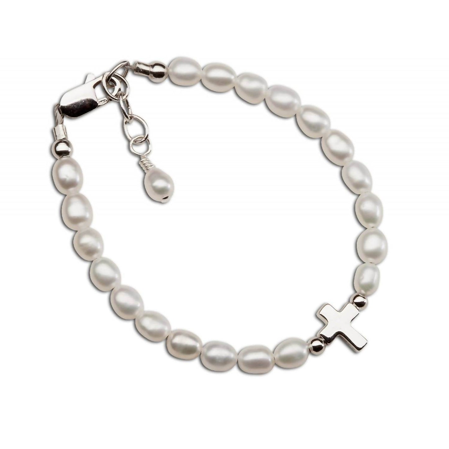 Cherished Moments - Baby Amelia Sterling Silver And Pearl Bracelet - Rack Hunt -