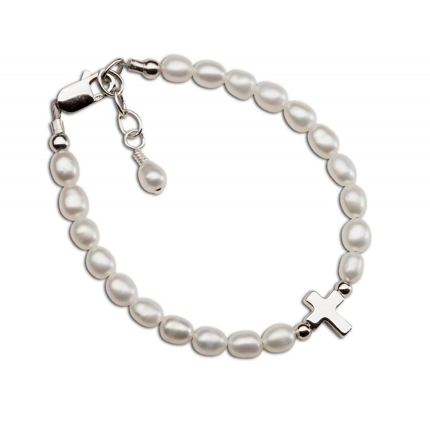 Cherished Moments - Baby Amelia Sterling Silver And Pearl Bracelet - Rack Hunt -