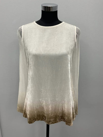 Viviana Uchitel - GOLD OMBRE SILK VELVET BLOUSE - Rack Hunt