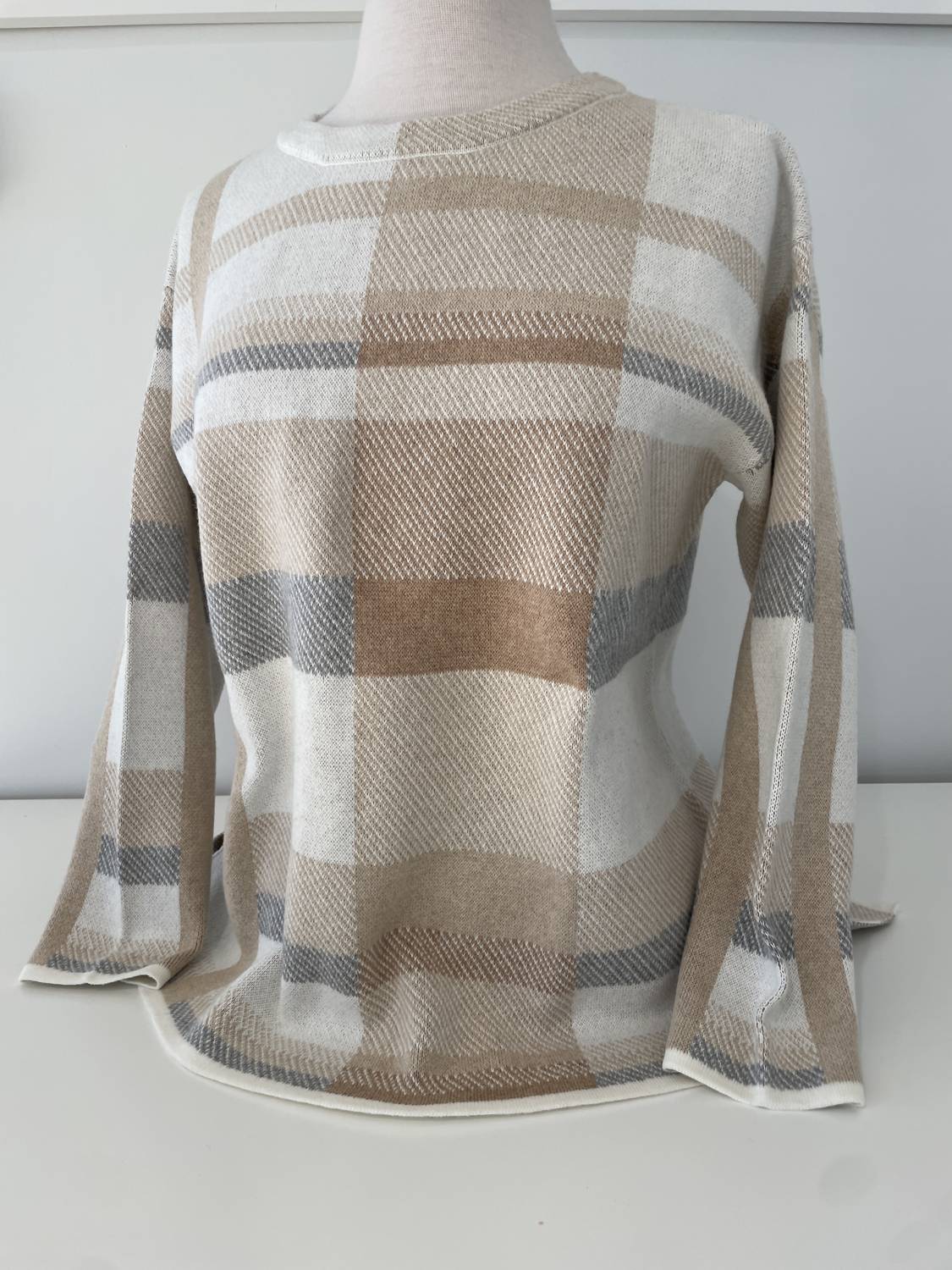 Women's Relaxed Tonal Plaid Top