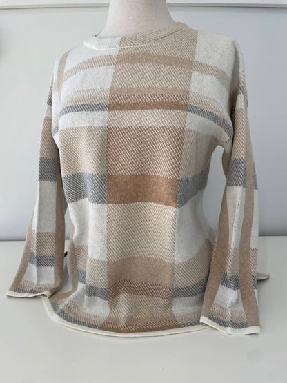 Women's Relaxed Tonal Plaid Top