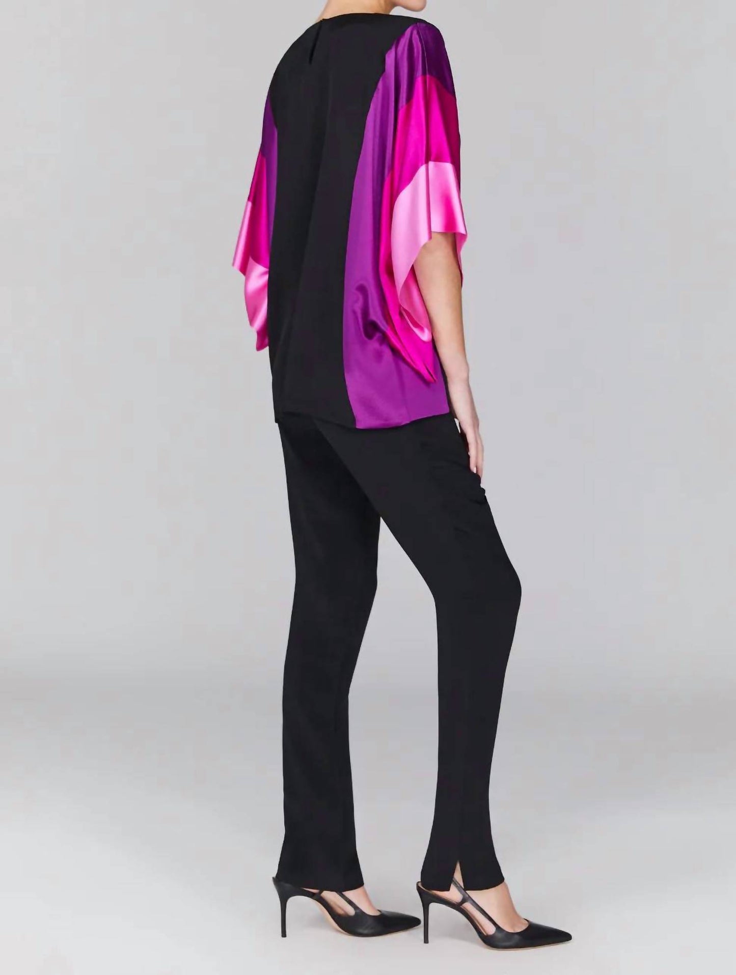 Silk Tunic With Contrast Satin Bands