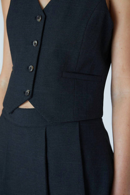 Tailored Plaid Vest
