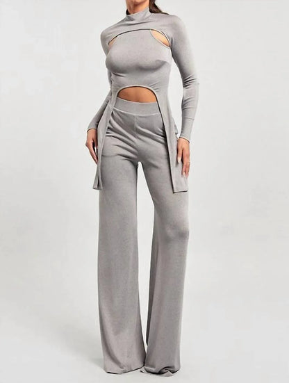 CELEBRITY PINK - Mock Neck Cropped Top Two Piece Pants Set - Rack Hunt