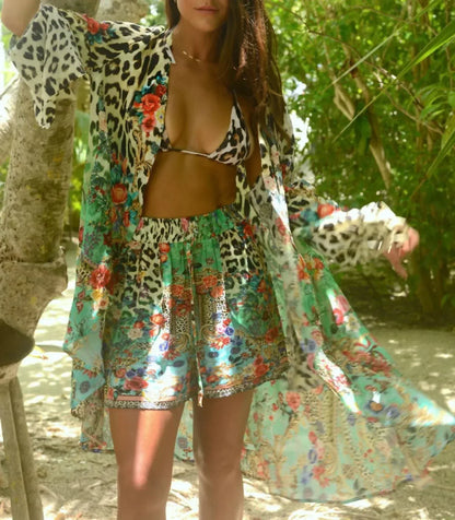 Aisha - Leopard Flowers Shorts - Rack Hunt