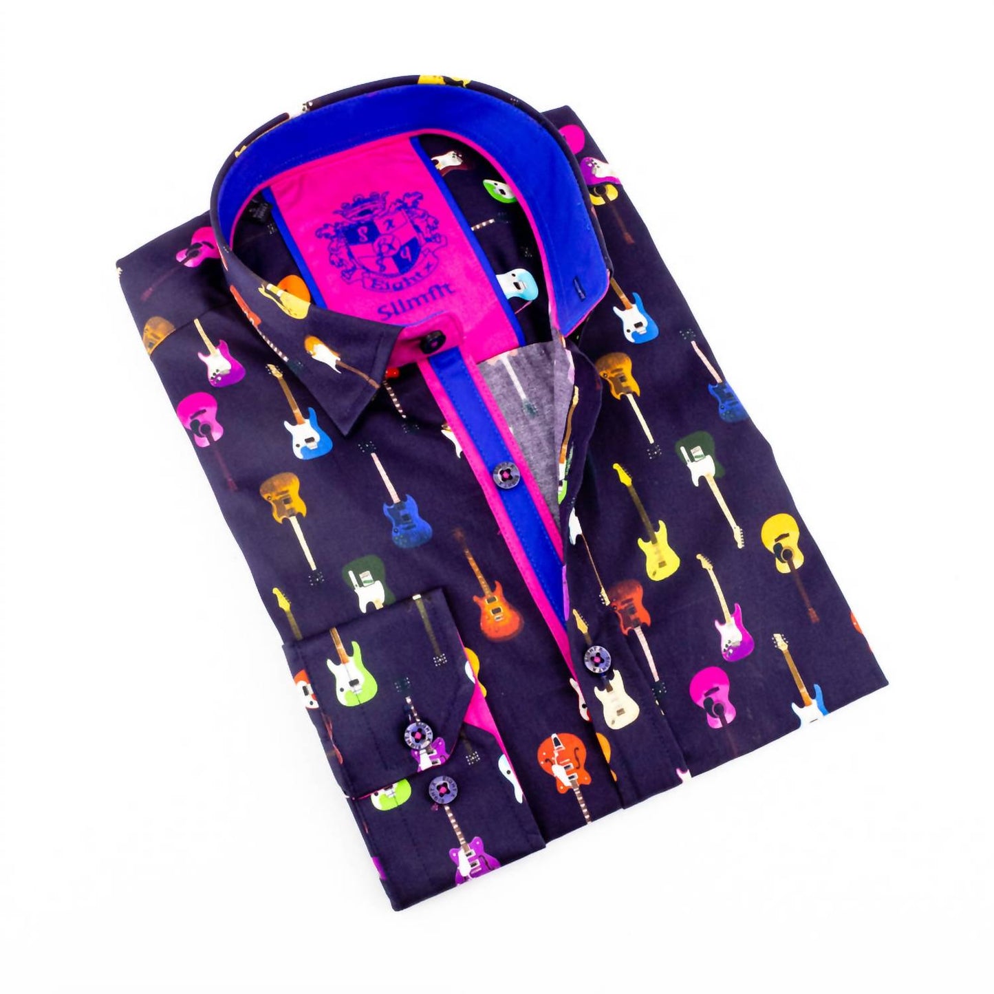 Men's Guitars Print Button Down Shirt