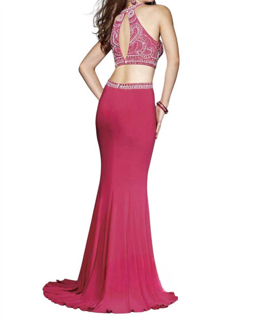 Abby Paige Prom - Two-piece Stretch Jersey Fit And Flare Gown - Rack Hunt -