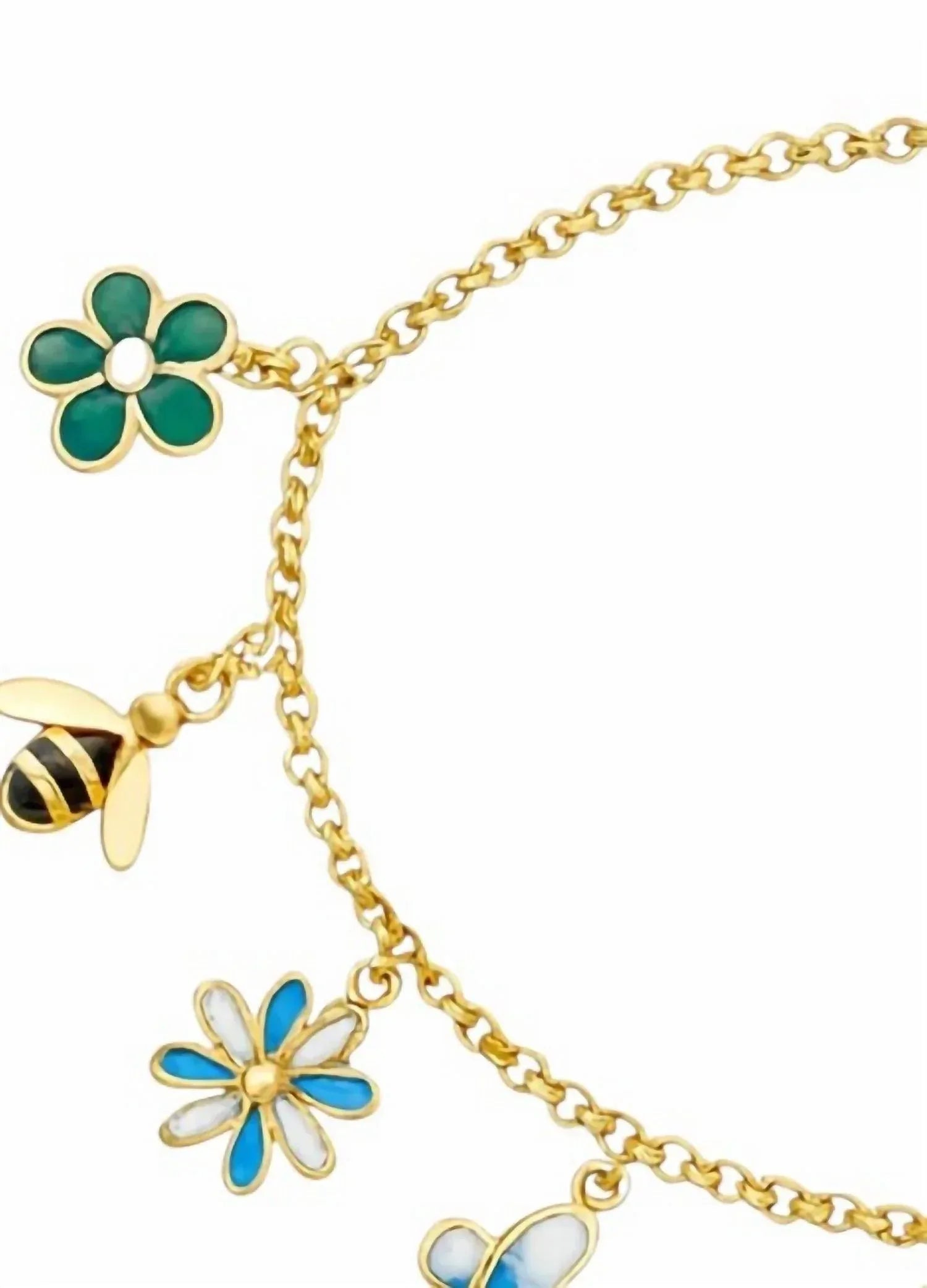 Atlanta Jewelers Supply - Women's Colorful Flower Butterfly Bee Charm Bracelet - Rack Hunt