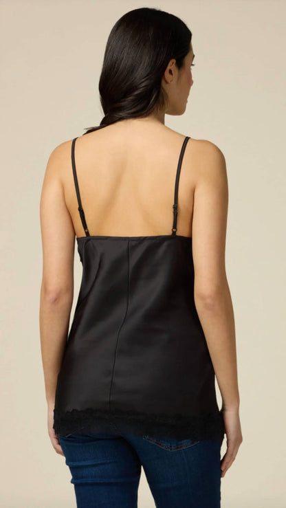 Satin Lace Trim Top