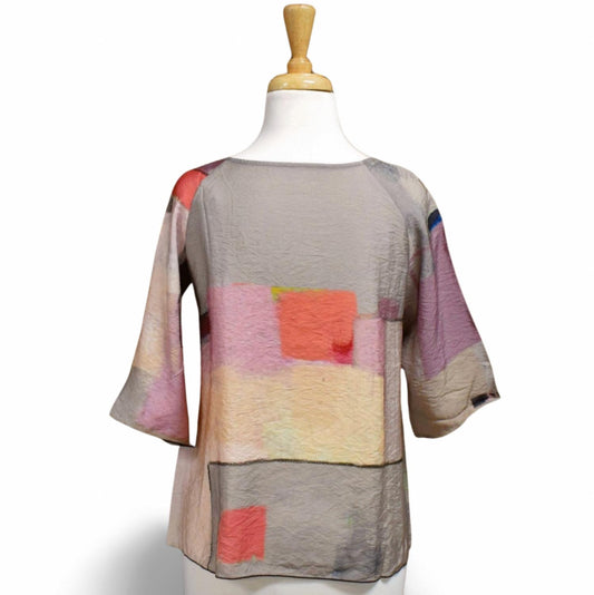Women's Pastel Squares Abstract Top