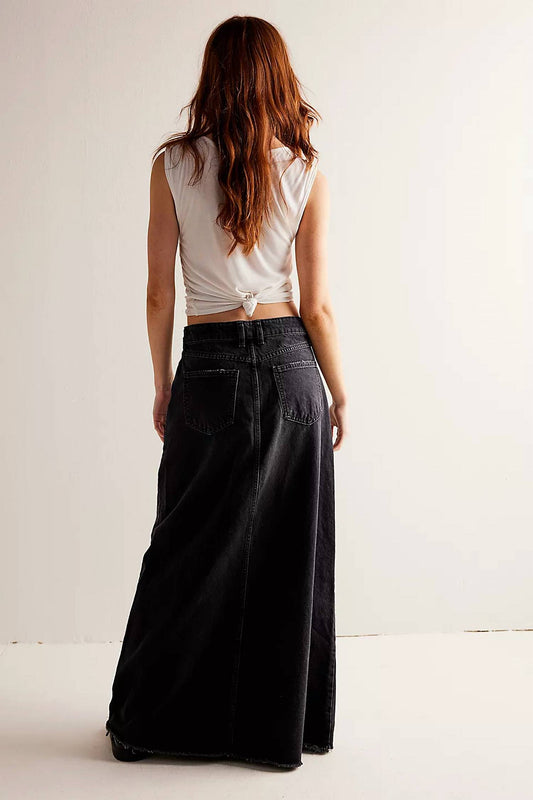 Come As You Are Denim Maxi Skirt