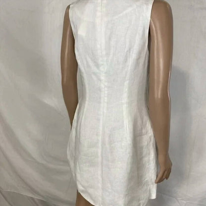 Women's Linen Scalloped Hem Shift Dress