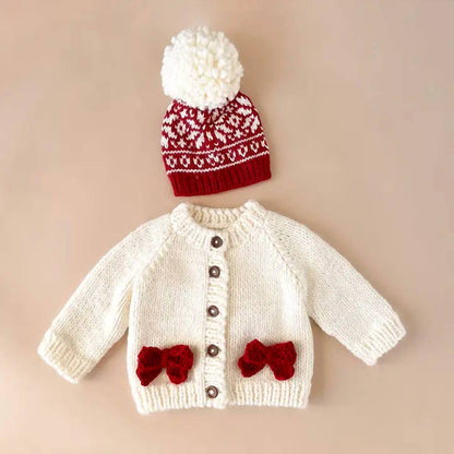 Kid's Cozy Knit Cardigan With Bow