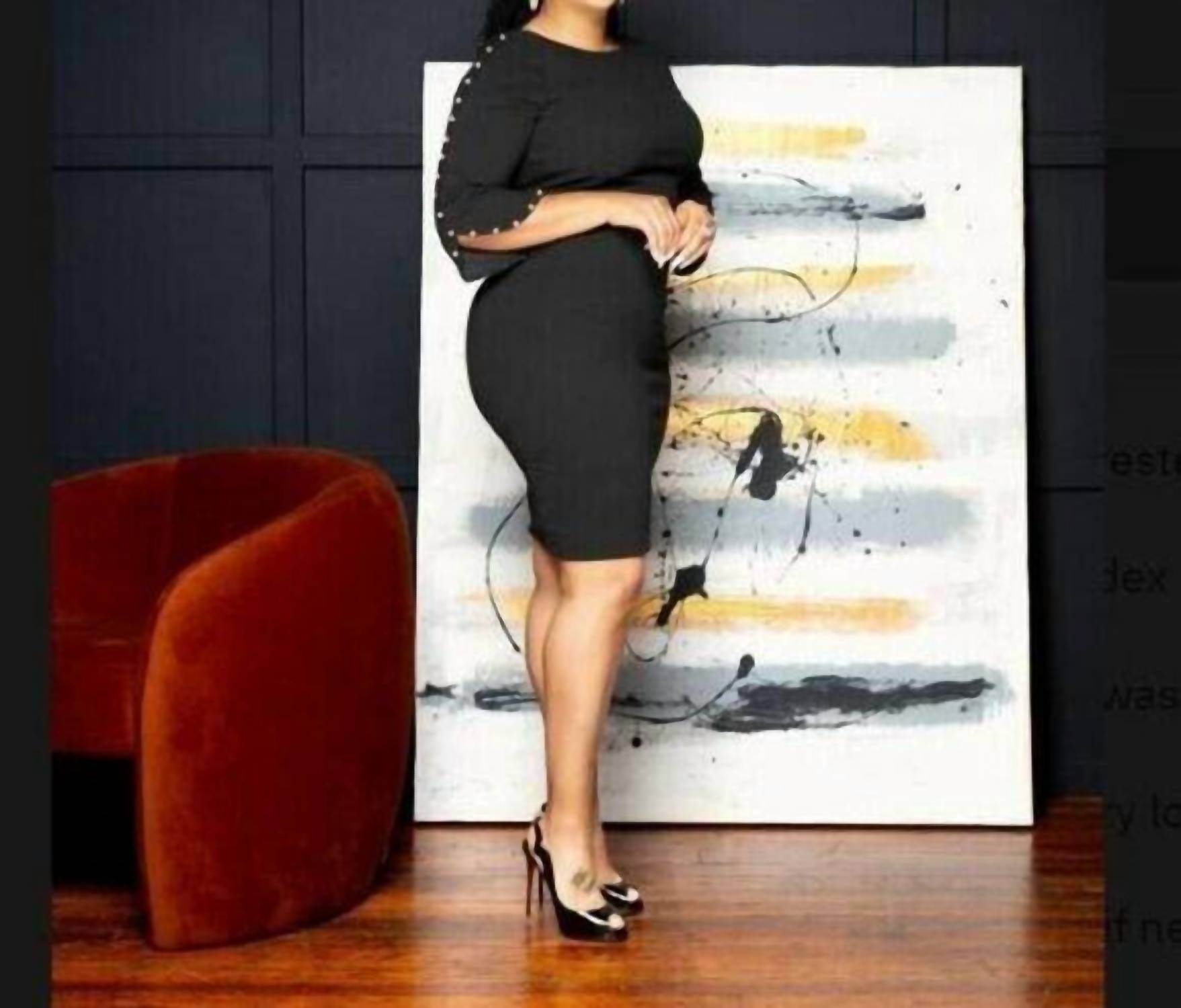 Allen Kay - Elegant Comfort Midi dress - Rack Hunt -