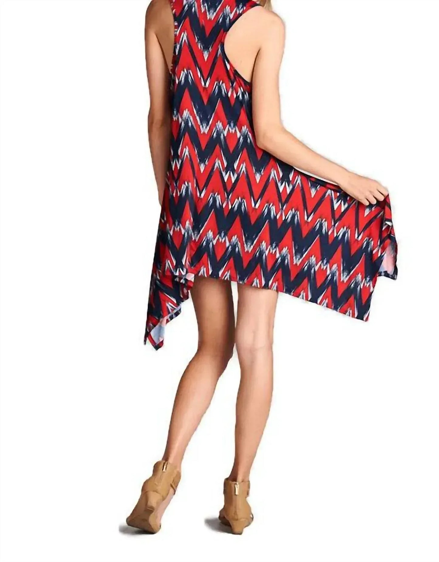 Emerald Fashion - Brush Stroke Chevron Tank Dress - Rack Hunt