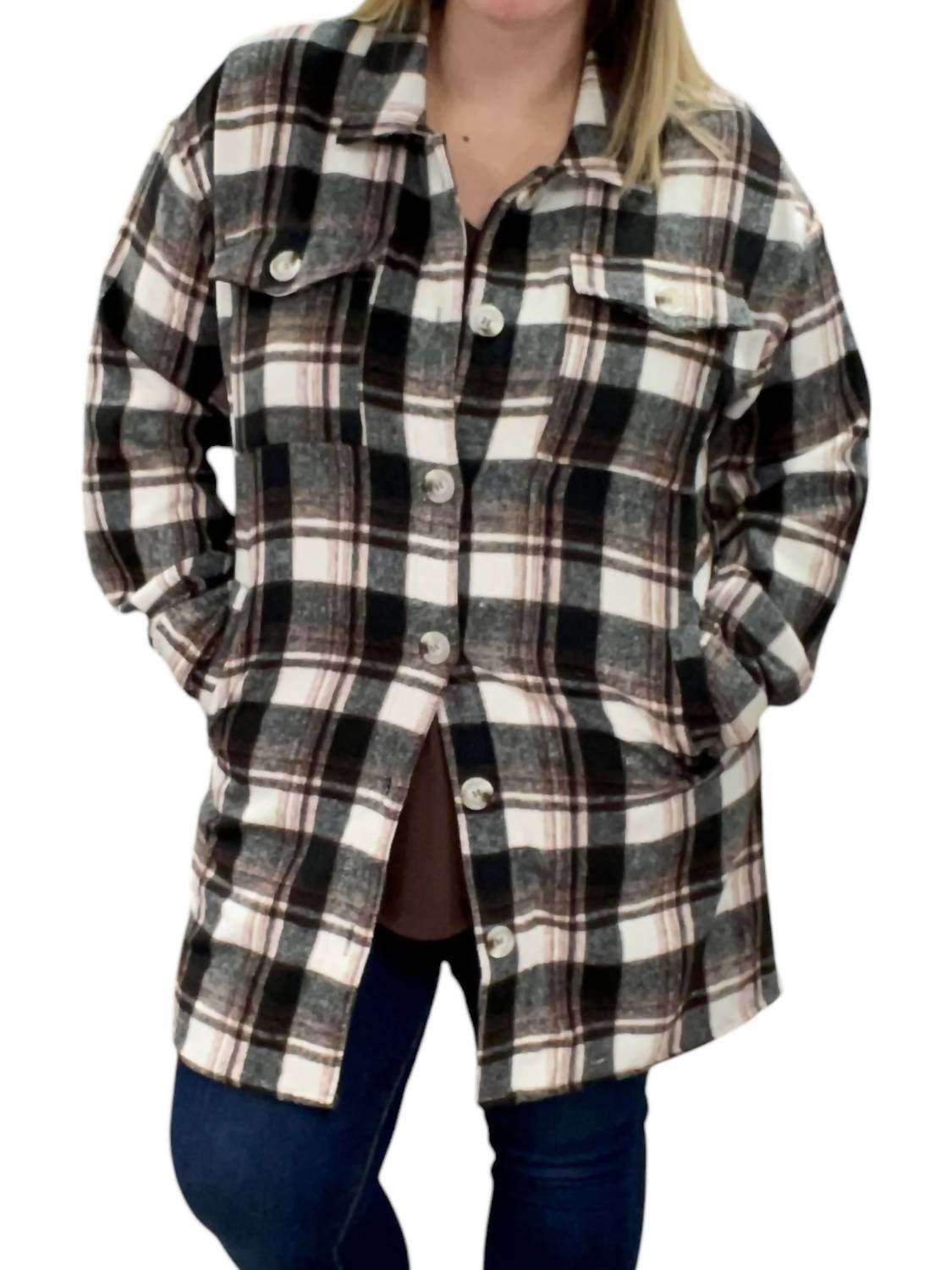 Vanilla Sky - Plaid Flannel Shirt Coat - Rack Hunt -