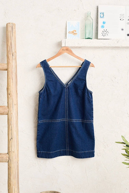 Cece Contrast Stitch Mini Dress