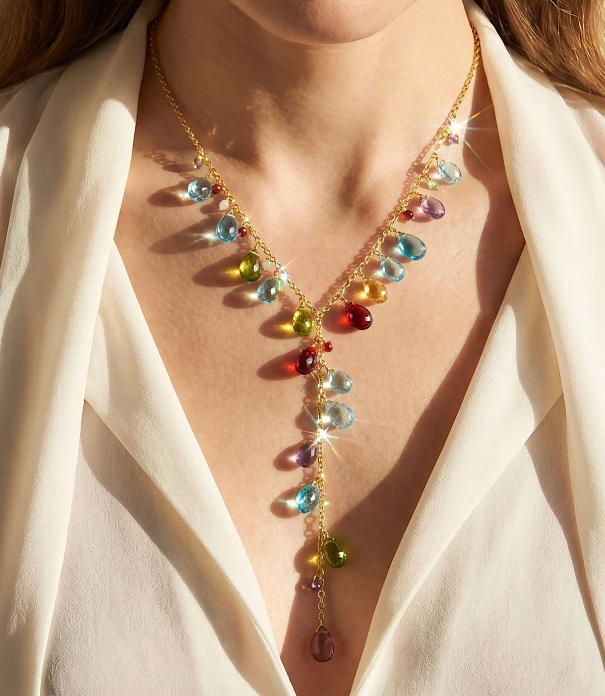 Women's Gemstone Lariat Necklace