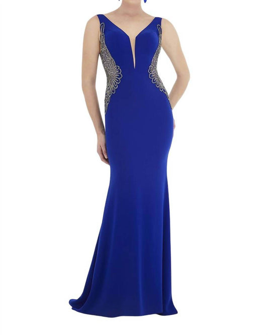 Saboroma - Beaded Evening Dress With Sweep Train - Rack Hunt -