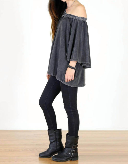 Tough Luv - Boho Victorian Acid Washed Tunic Top - Rack Hunt -