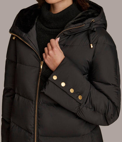 Long Hooded Down Filled Puffer Coat