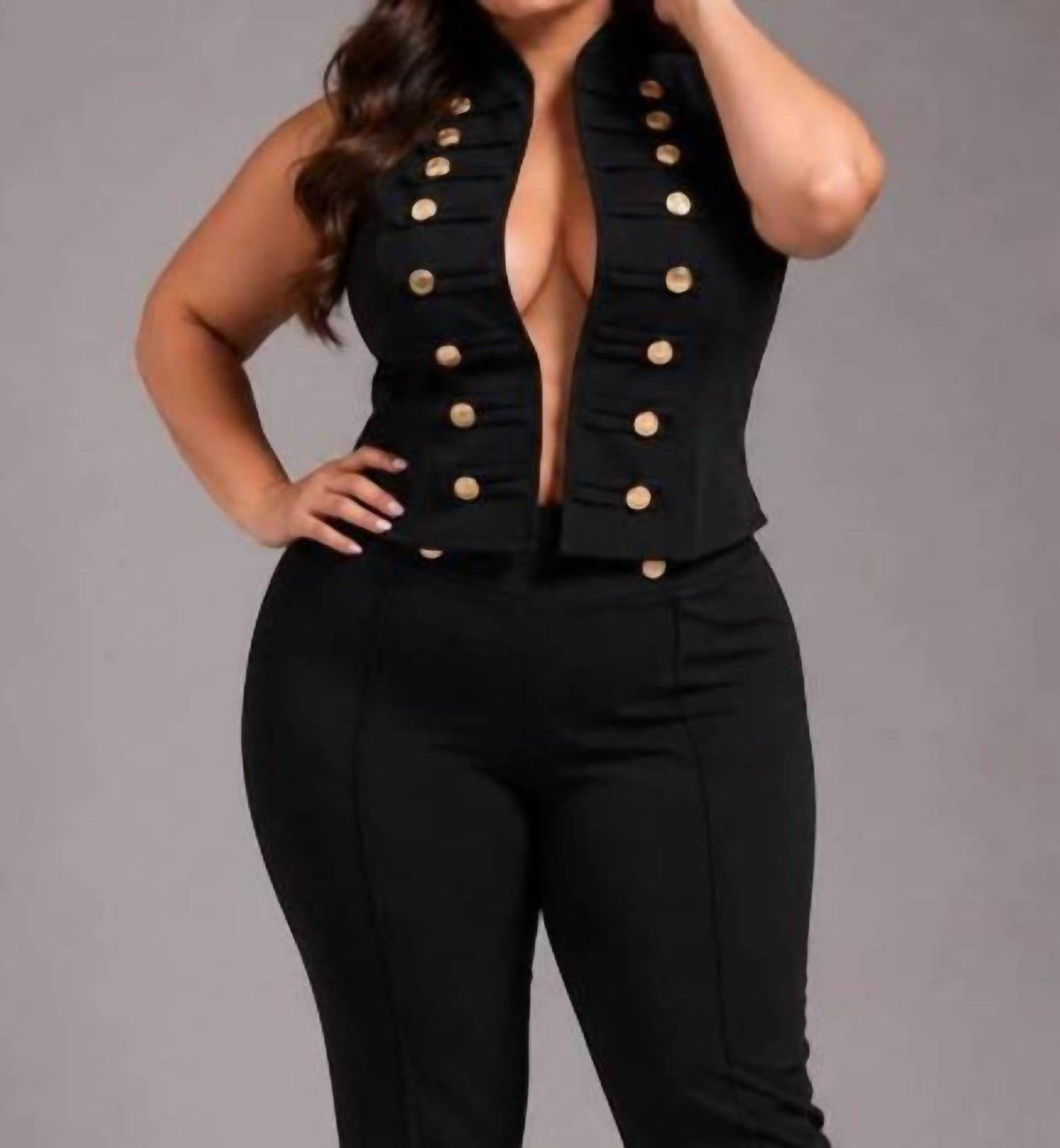 Mikki Buttton Detail Vest - Plus