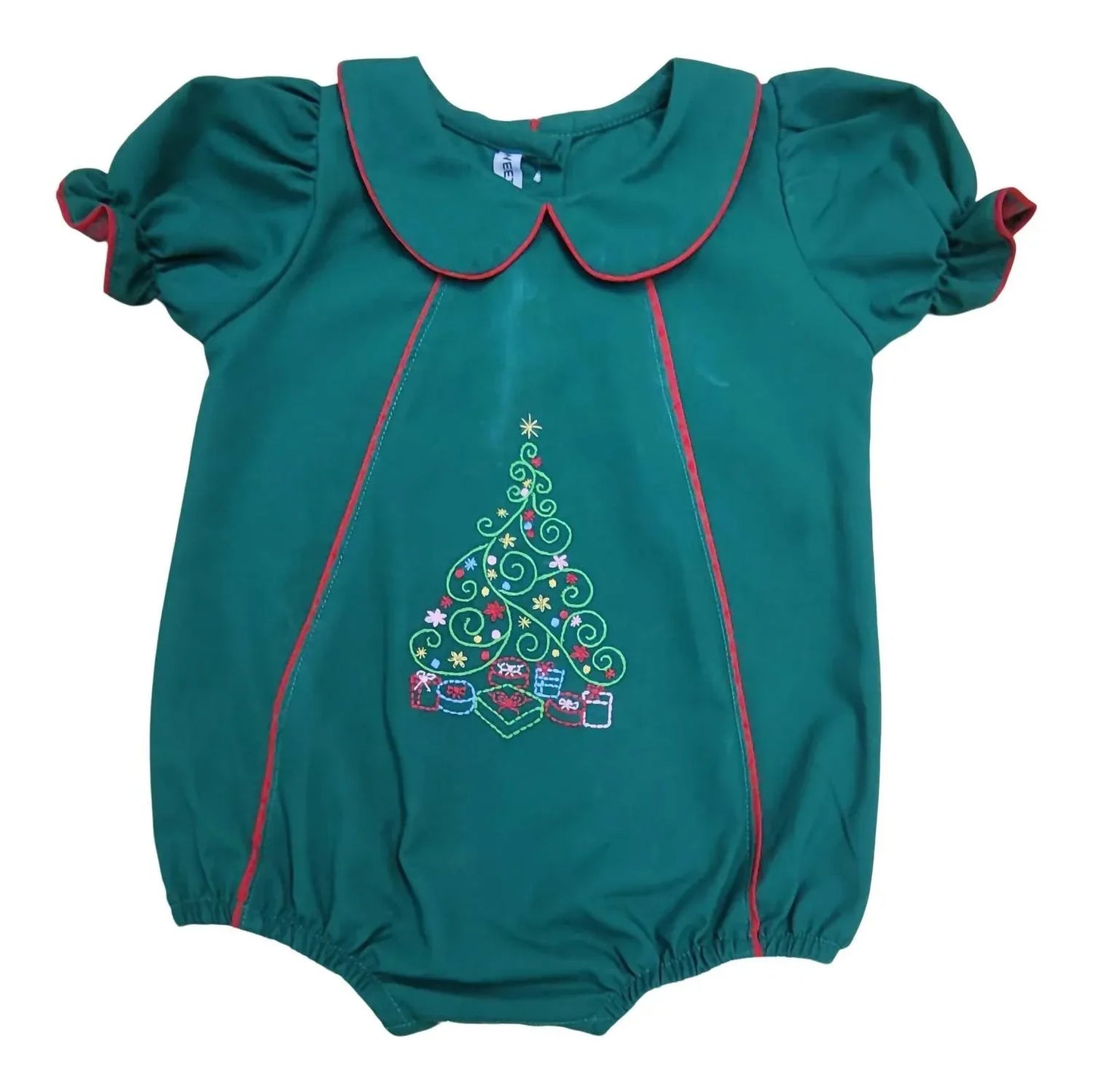 Muguet Collection - Girl's Christmas Tree Embroidered Hunter Bubble - Rack Hunt
