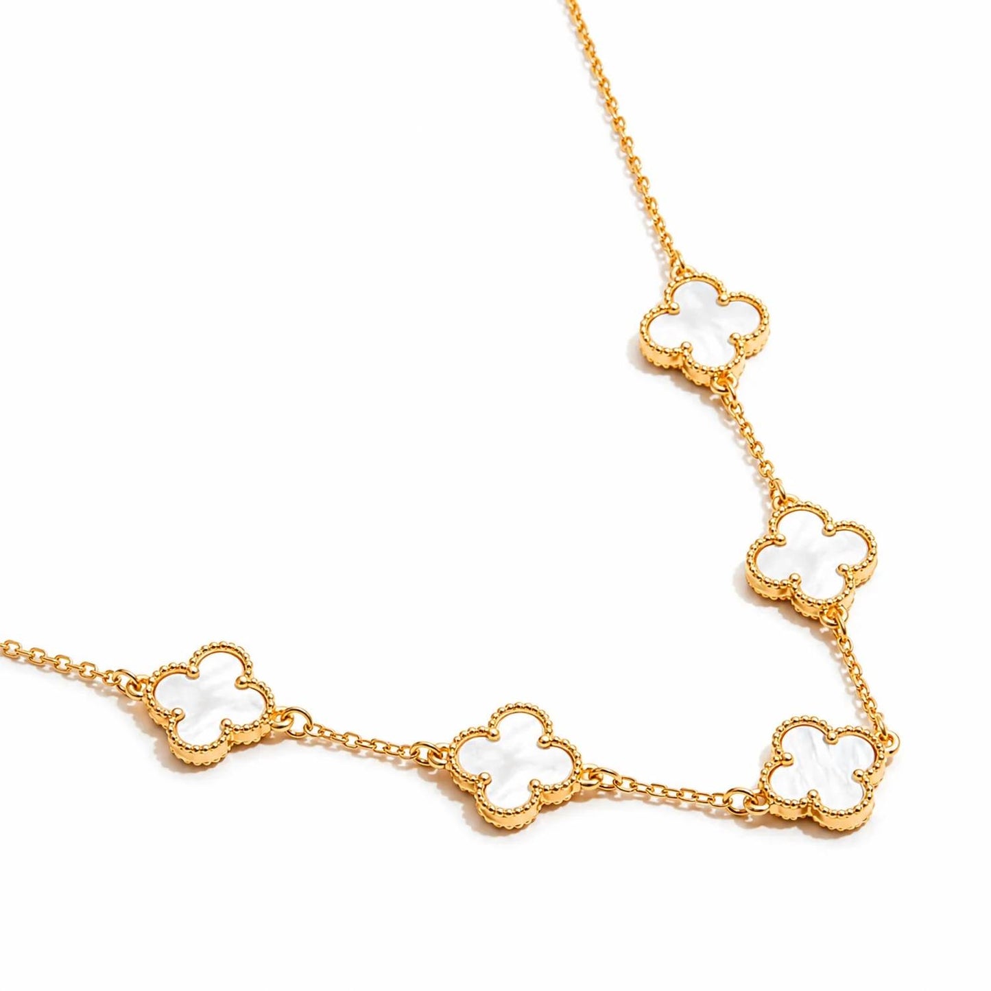 Women's Shell Clover Charm Necklace