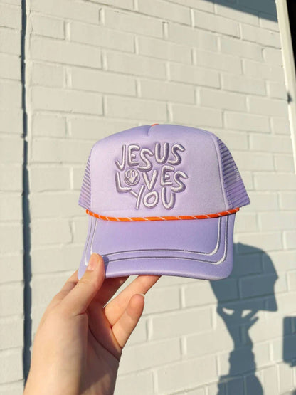 Women's Jesus Loves You Smiley Hat